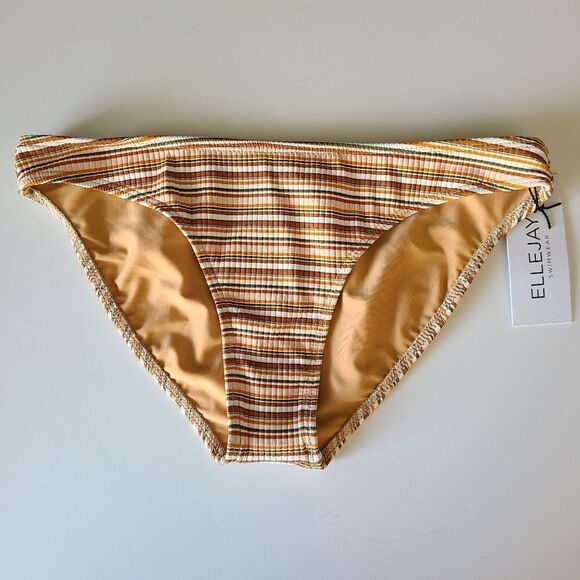 NWT Elle Jay Striped Bikini Bottoms sz S - Picture 2 of 6